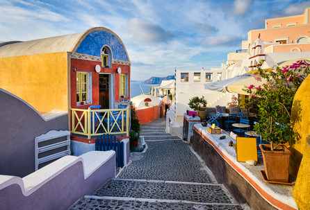 street in Oia Santorini Greece