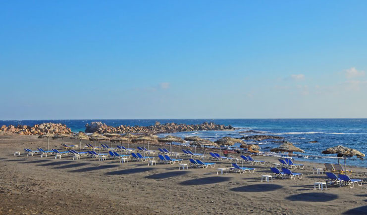 monolithos beach in Santorini Greece, one of the best beaches on the island